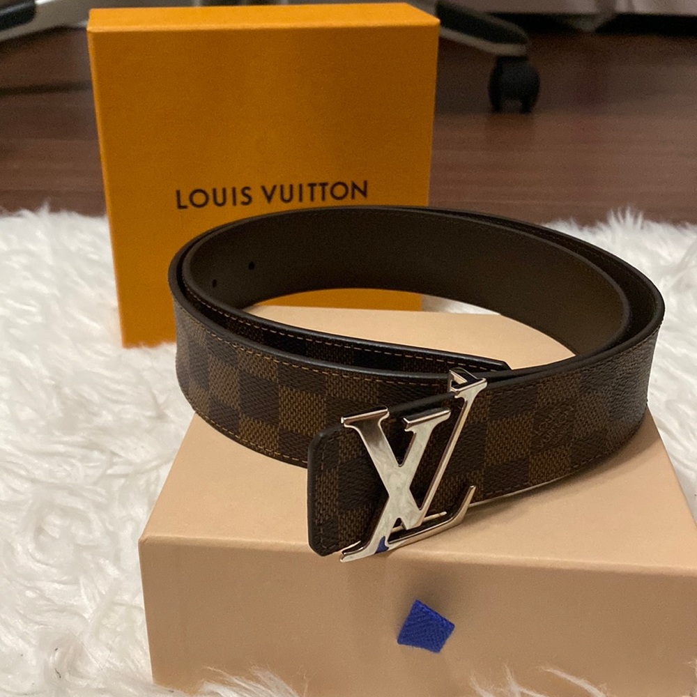 Louis Vuitton Mini Damier Ebene 25mm LV Initiales Belt 90 36